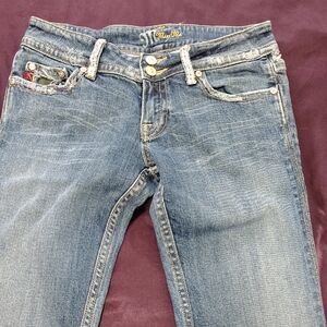 Miss Me Women's Denim Skinny Jeans with Embellished Pockets 28"X34"